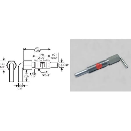 S & W Manufacturing L-Hdle Lck, Stl, Nose w/P, 5/8-11", 2" LNW-7